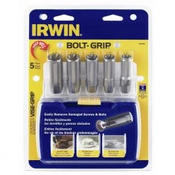 Irwin Hanson 3094001 5-Piece BOLT-GRIP 3/8 In. Drive Deep Well Bolt Extractor Set