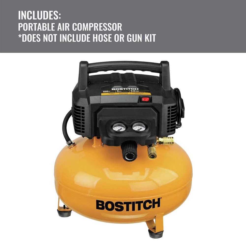 Bostitch BTFP02012 0.8 HP 6 Gallon Oil-Free Pancake Air Compressor - Image 2