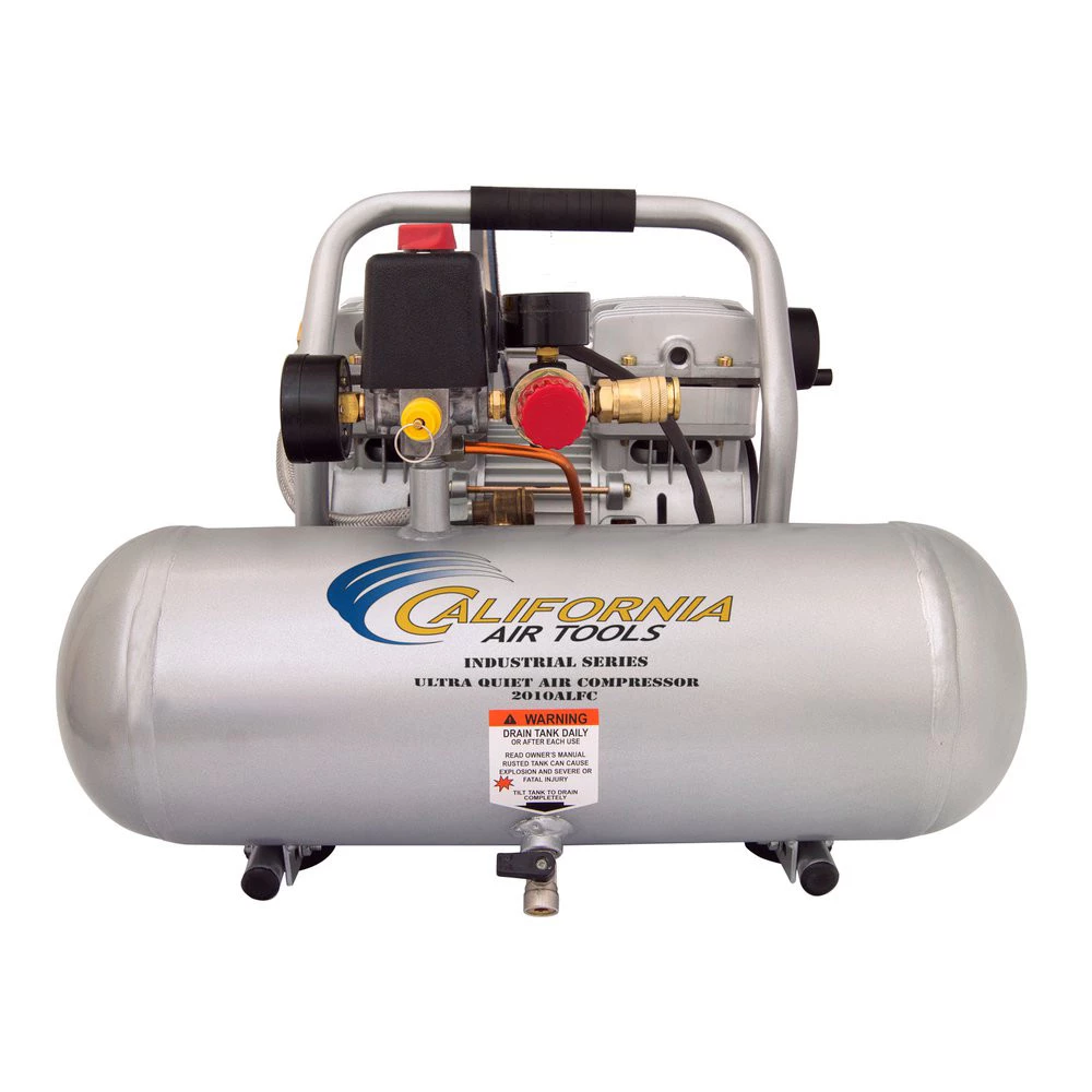 California Air Tools 2010ALFC 1 HP 2 Gallon Ultra Quiet And Oil-Free Aluminum Tank Hot Dog Air Compressor - Image 2