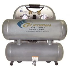 California Air Tools 4610ALFC 1 HP 4.6 Gallon Ultra Quiet And Oil-Free Aluminum Tank Twin Stack Air Compressor