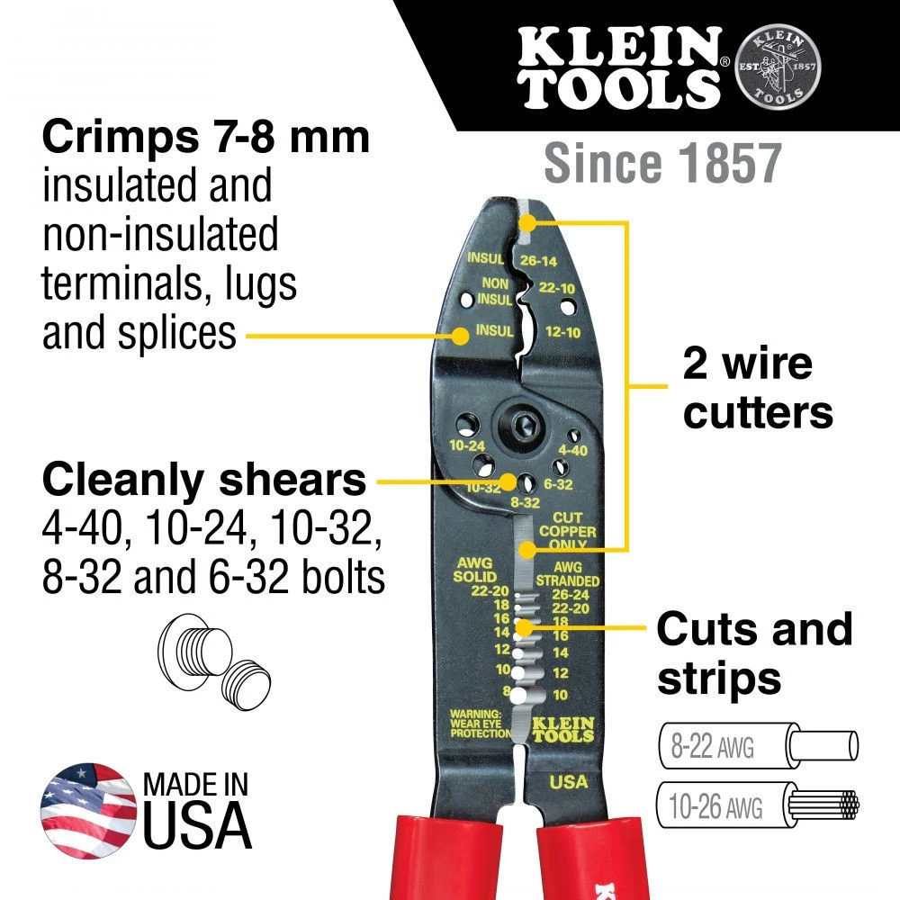 Klein Tools 1001 8-1/2 In. Multi-Purpose Electrician's Tool - 8-26 AWG - Image 6