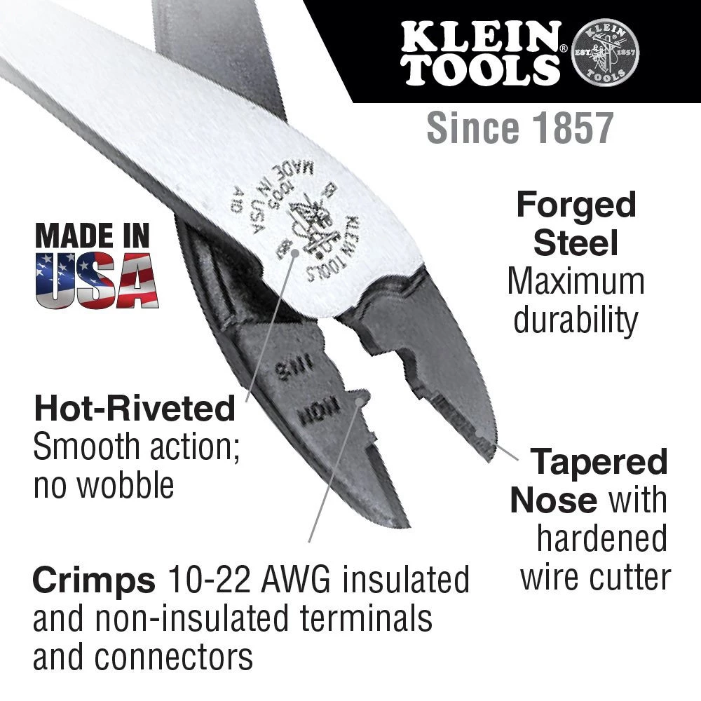 Klein Tools 1005 9-3/4 In. Crimping/Cutting Tool - Image 2