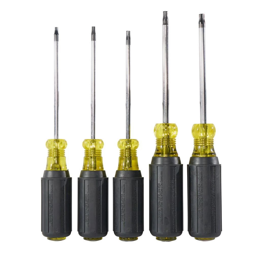 Klein Tools 19555 5-Piece TORX Cushion Grip Screwdriver Set With T15, T20, T25, T27 And T30 Tip Sizes - Image 4