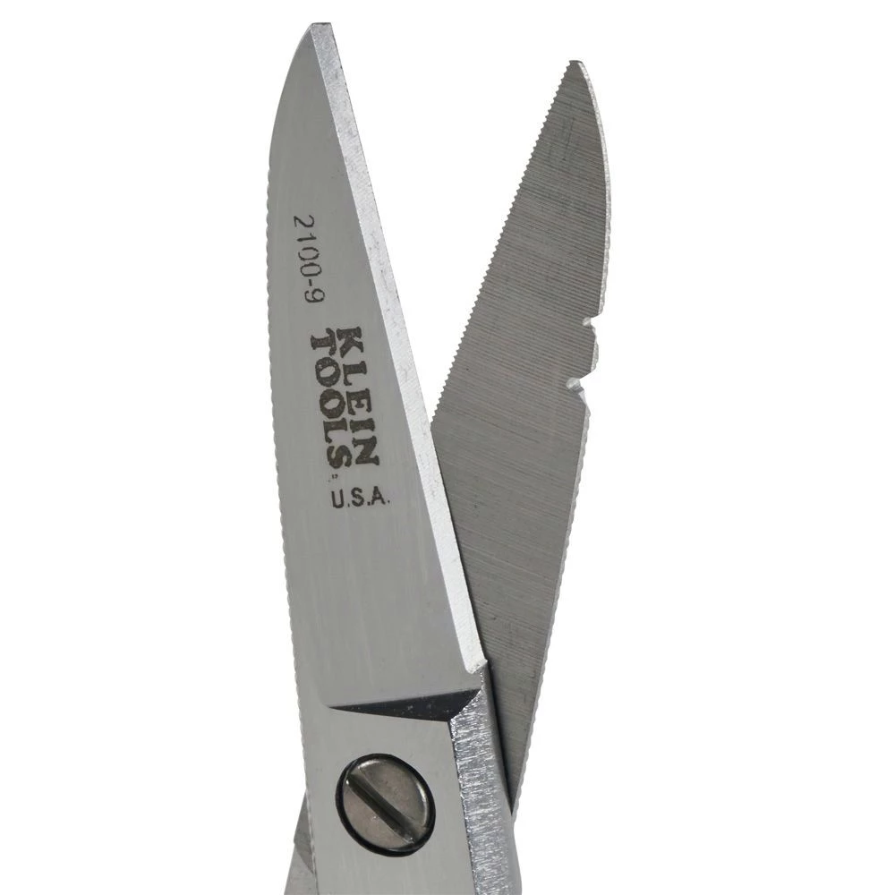 Klein Tools 2100-9 Electrician's 5-1/4 In. Stainless Steel Scissors With Stripping Notches - Image 4