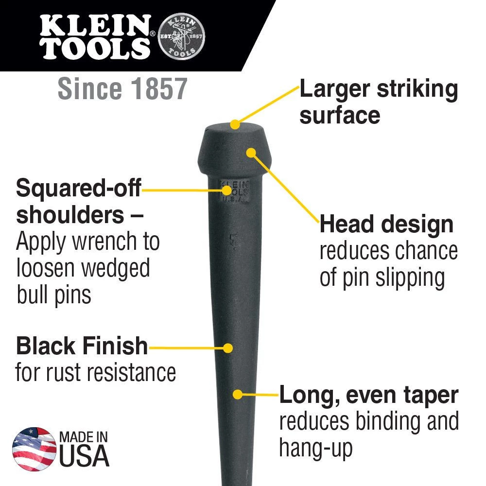 Klein Tools 3256 1-1/16 In. Broad-Head Bull Pin - Image 5