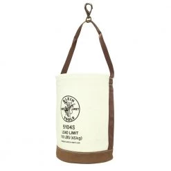 Klein Tools 5104S Leather-Bottom Canvas Bucket With Swivel Snap