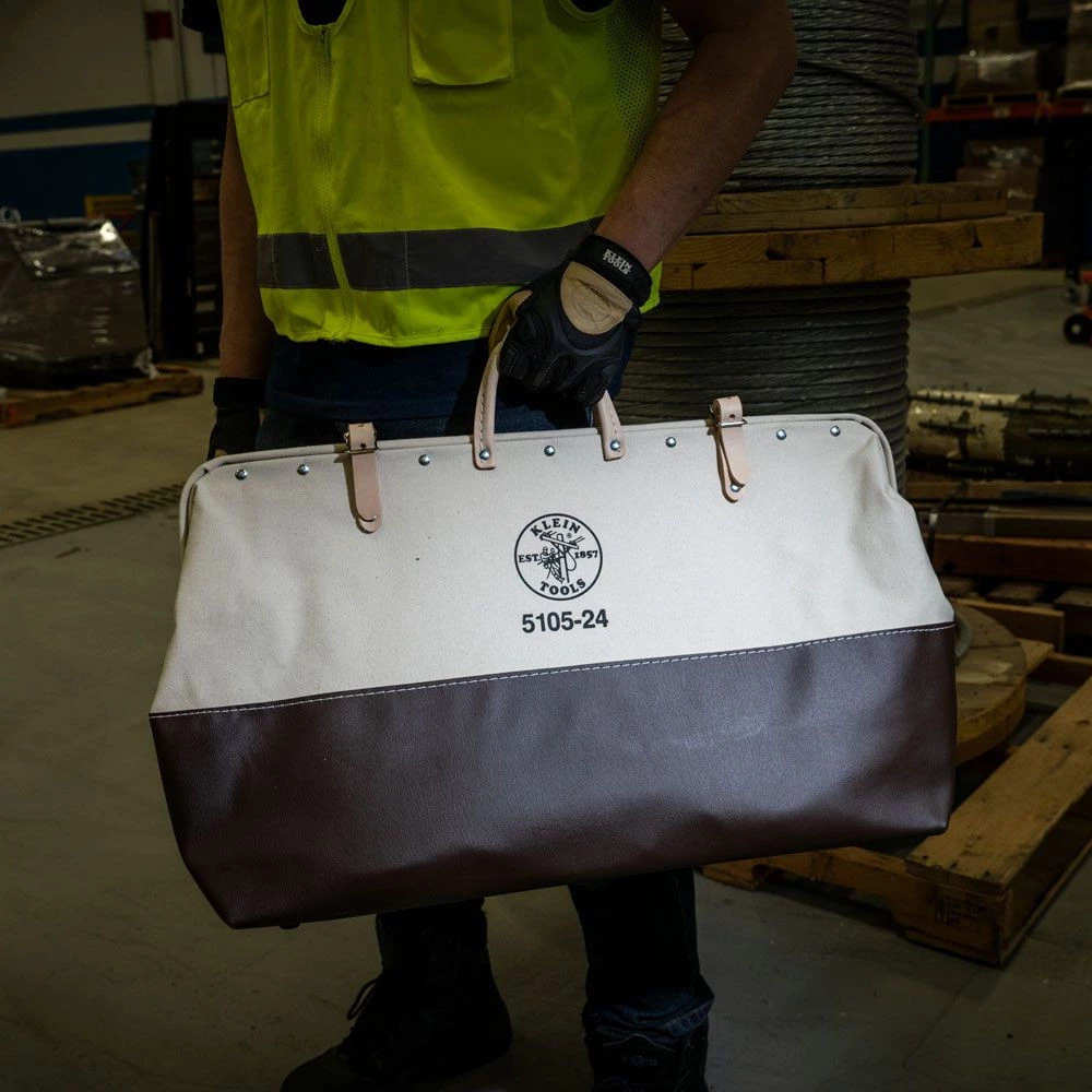 Klein Tools 5105-24 24 In. High-Bottom Canvas Tool Bag - Image 8