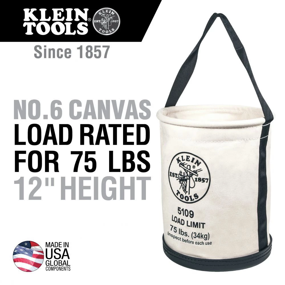 Klein Tools 5109 15 In. 1 Compartment Wide-Opening Straight Wall Bucket - Image 2