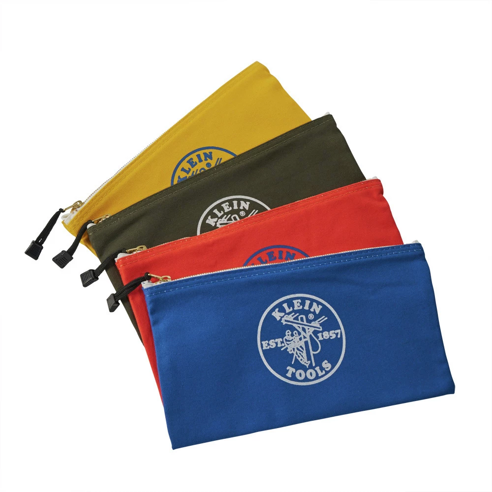 Klein Tools 5140 12 1/2 In. X 7 In. Canvas Zipper Bag Assortments (4/Pack) - Image 2