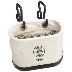 Klein Tools 5144 15-Pocket Aerial Oval Canvas Bucket With Hooks