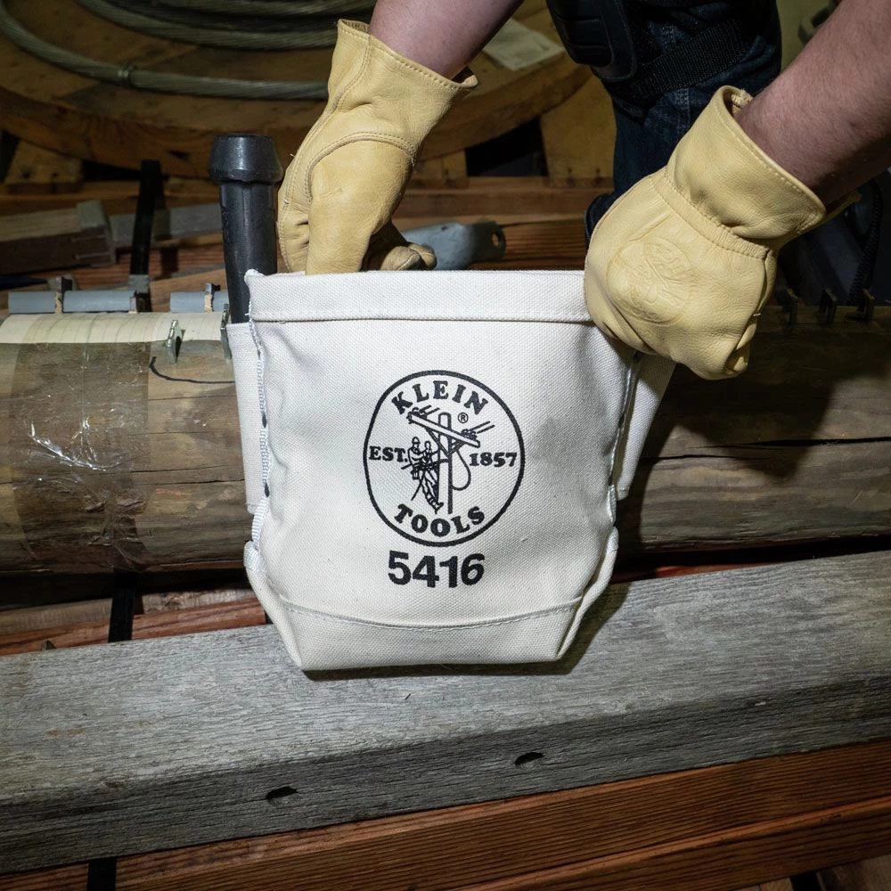 Klein Tools 5416 5 In. X 10 In. X 9 In. Bolt Storage Tool Bag With Bull Pin Loops And Belt Strap Connect - Small - Image 6