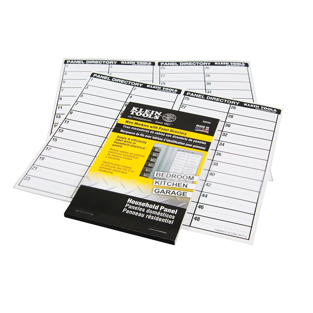 Klein Tools 56255 Household Electric Panel Wire Markers With Directory - Image 5