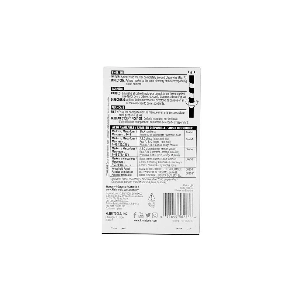 Klein Tools 56255 Household Electric Panel Wire Markers With Directory - Image 8