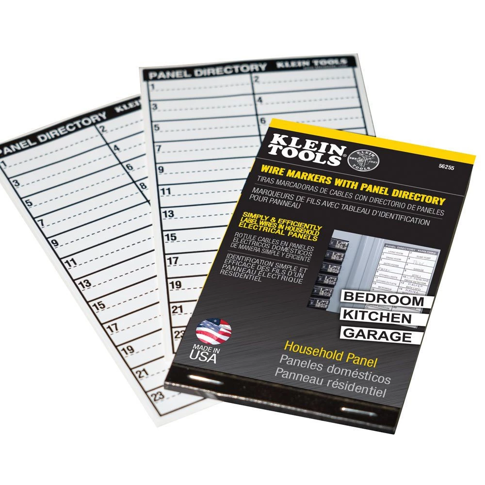 Klein Tools 56255 Household Electric Panel Wire Markers With Directory - Image 3