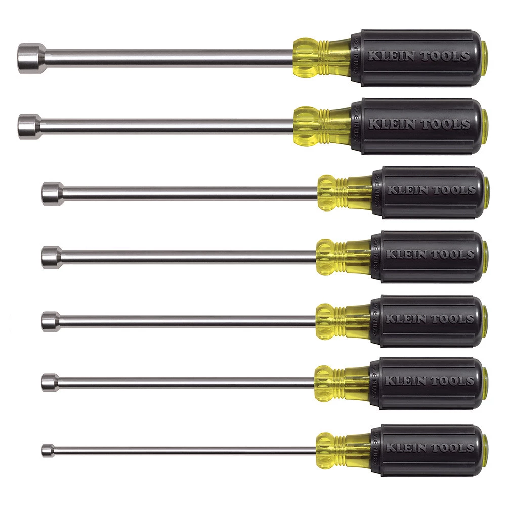 Klein Tools 647M 7-Piece 6 In. Shaft Magnetic Nut Driver Set