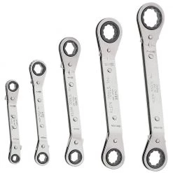 Klein Tools 68245 5-Piece Reversible Ratcheting Box Wrench Set - Black