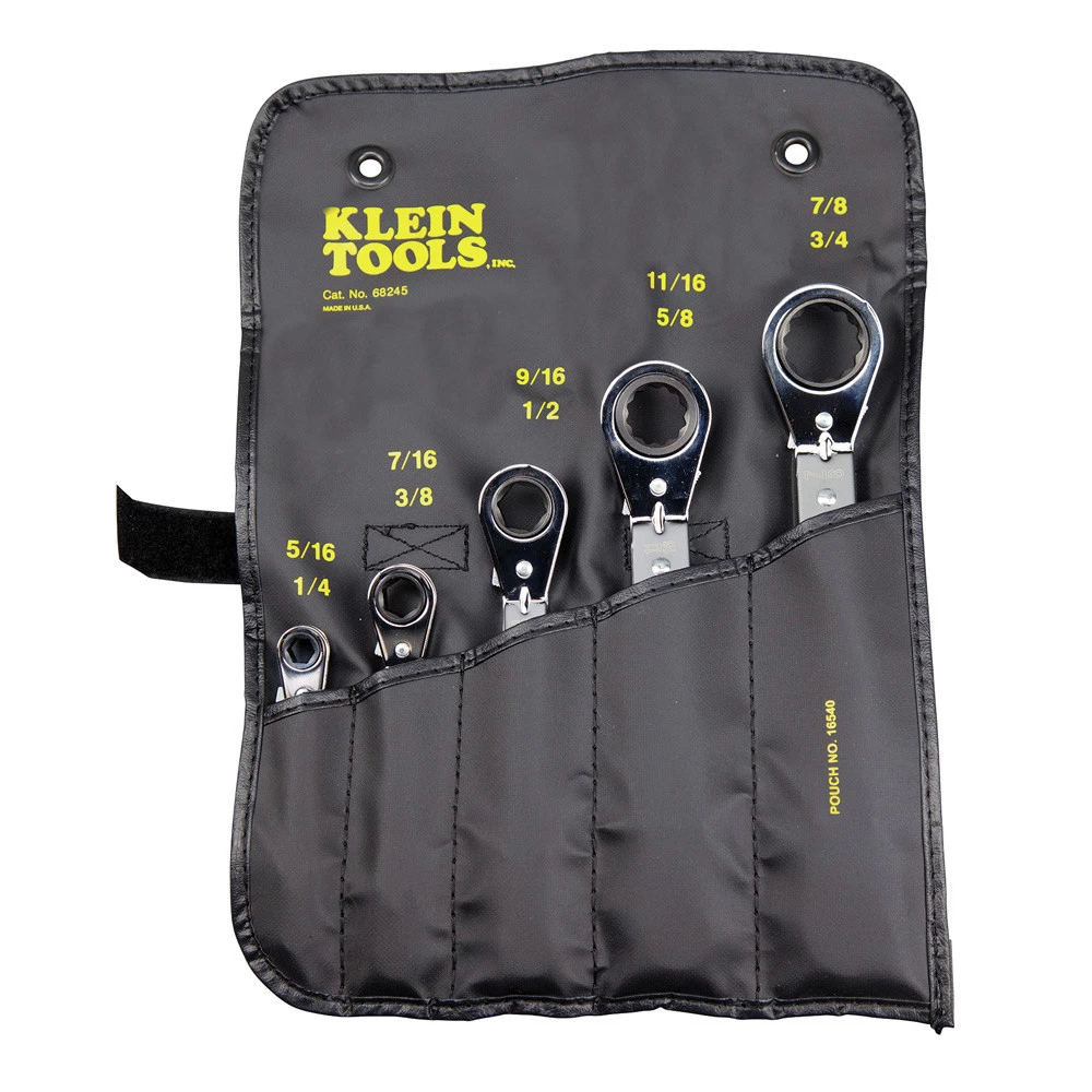 Klein Tools 68245 5-Piece Reversible Ratcheting Box Wrench Set - Black - Image 4