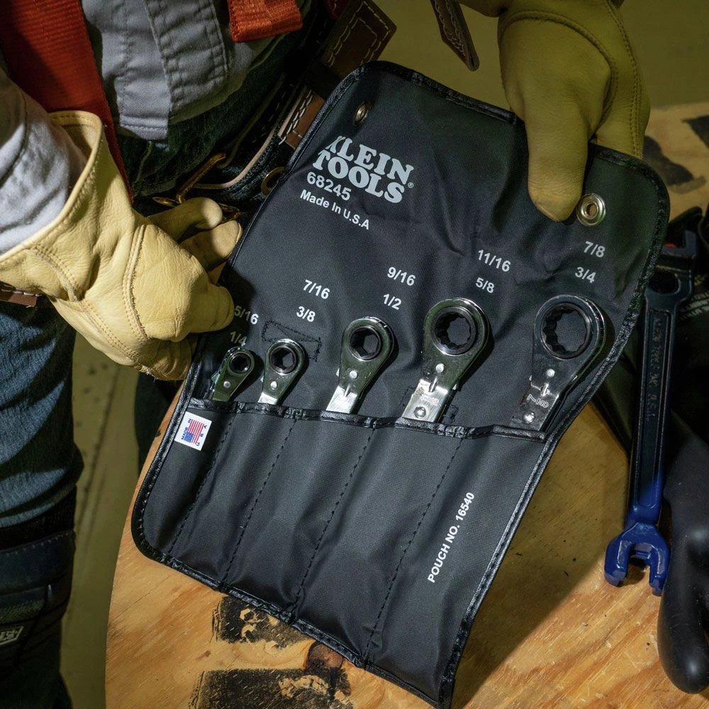 Klein Tools 68245 5-Piece Reversible Ratcheting Box Wrench Set - Black - Image 7