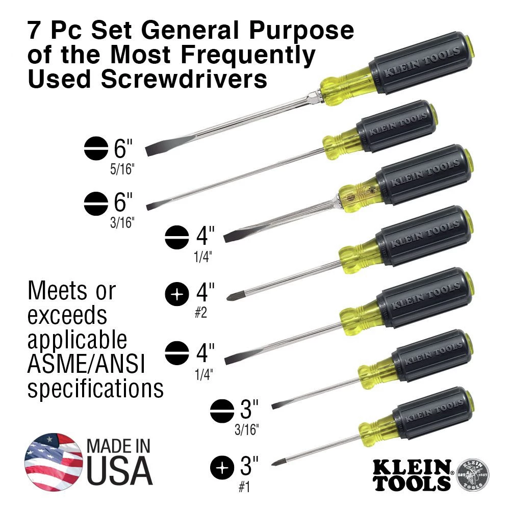 Klein Tools 85076 7-Piece Cushion-Grip Screwdriver Set - Image 7