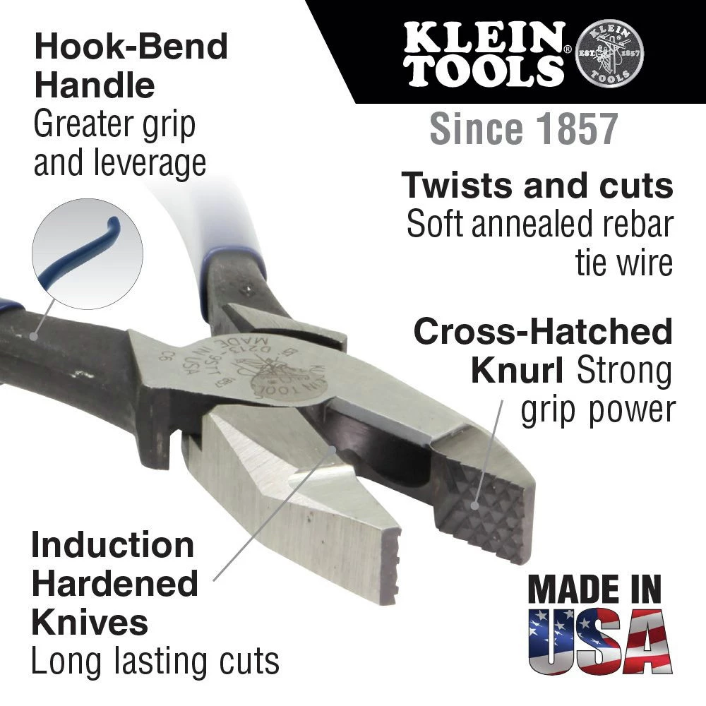 Klein Tools D2000-9ST Heavy Duty Cutting Rebar Work Pliers - Image 2