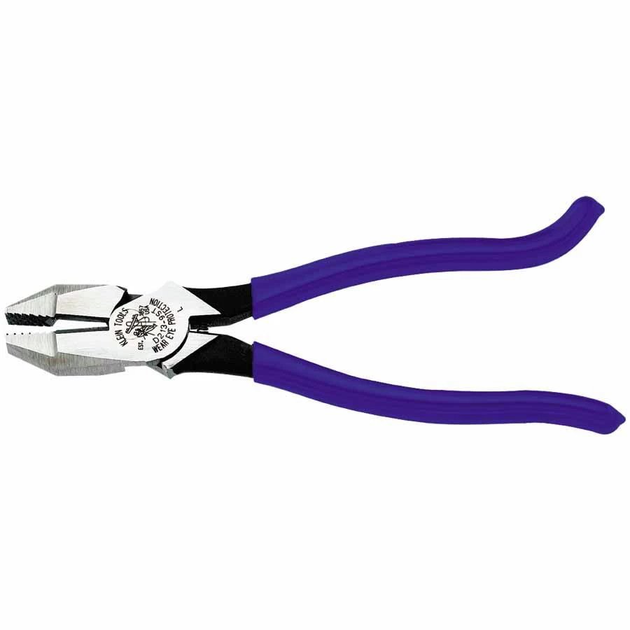 Klein Tools D213-9ST Ironworkers Pliers, 9 9/32 In Length, 23/32 In Cut, Plastic-Dip Hook Bend Handle