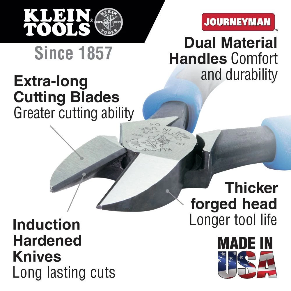 Klein Tools J2000-59 Journeyman Heavy-Duty 9 In. Diagonal Cutting Pliers - Image 6