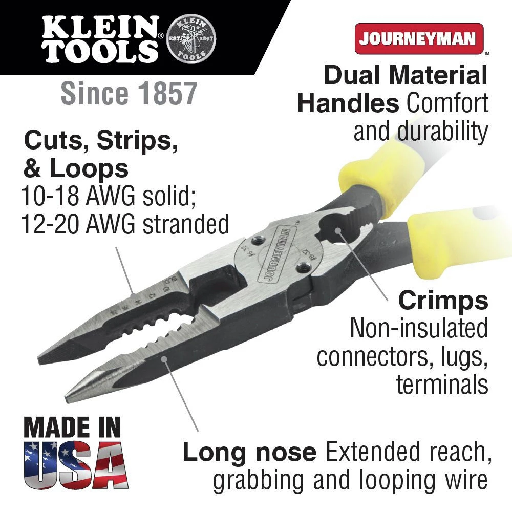 Klein Tools J207-8CR All-Purpose Pliers With Crimper - Image 4