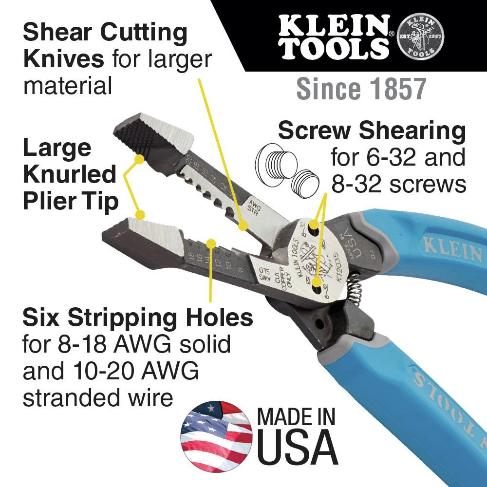 Klein Tools K12035 8-20 AWG Heavy-Duty Wire Stripper - Image 2