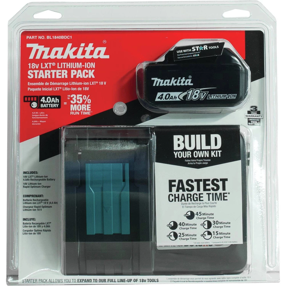 Makita BL1840BDC1 18V LXT 4 Ah Lithium-Ion Compact Battery And Rapid Charger Kit - Image 9