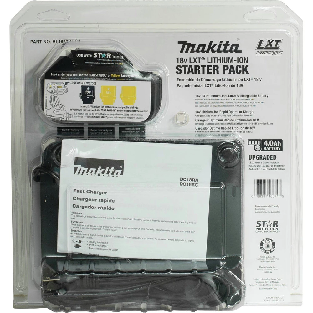 Makita BL1840BDC1 18V LXT 4 Ah Lithium-Ion Compact Battery And Rapid Charger Kit - Image 11