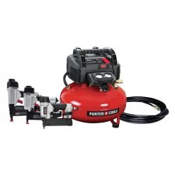Porter-Cable PCFP3KIT 3-Piece Nailer And 0.8 HP 6 Gallon Oil-Free Pancake Air Compressor Combo Kit
