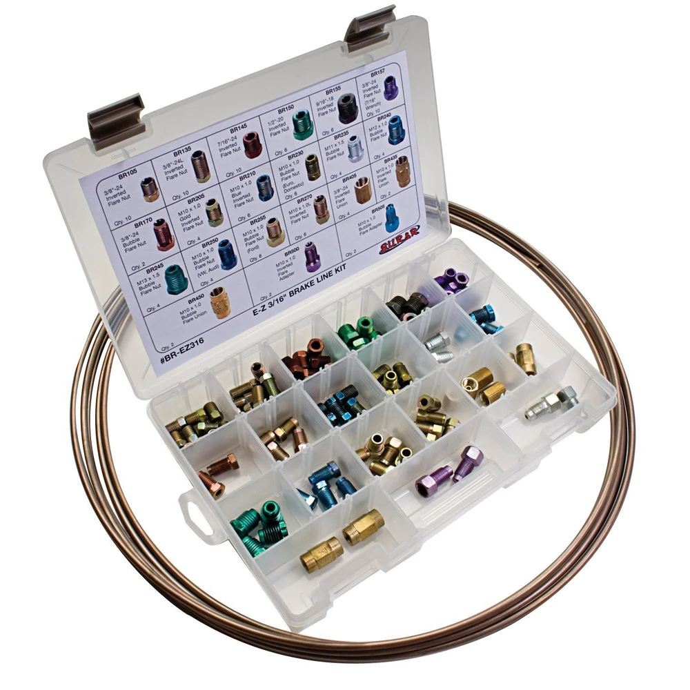 SUR&R Auto BREZ316 112-Piece E-Z Brake Line Replacement Kit