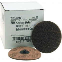 3M 7482 Scotch-Brite Roloc Surface Conditioning Disc Brown 4 In. Coarse (10-Pack)